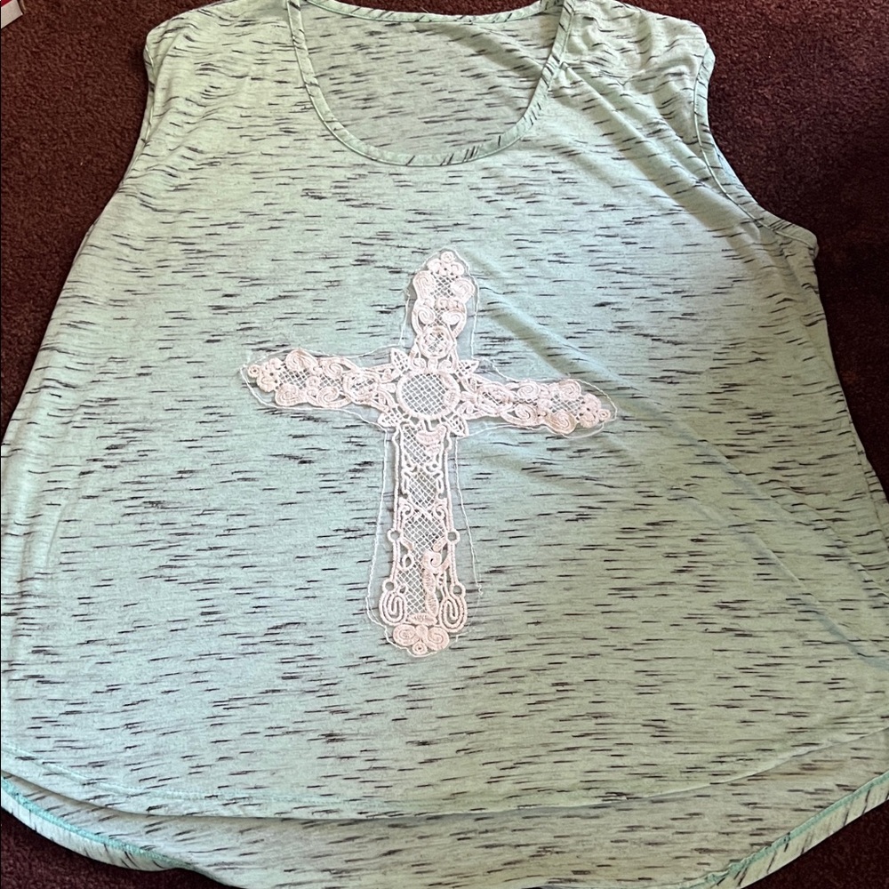 Women's Sleeveless Top with Lace Cross Detail
